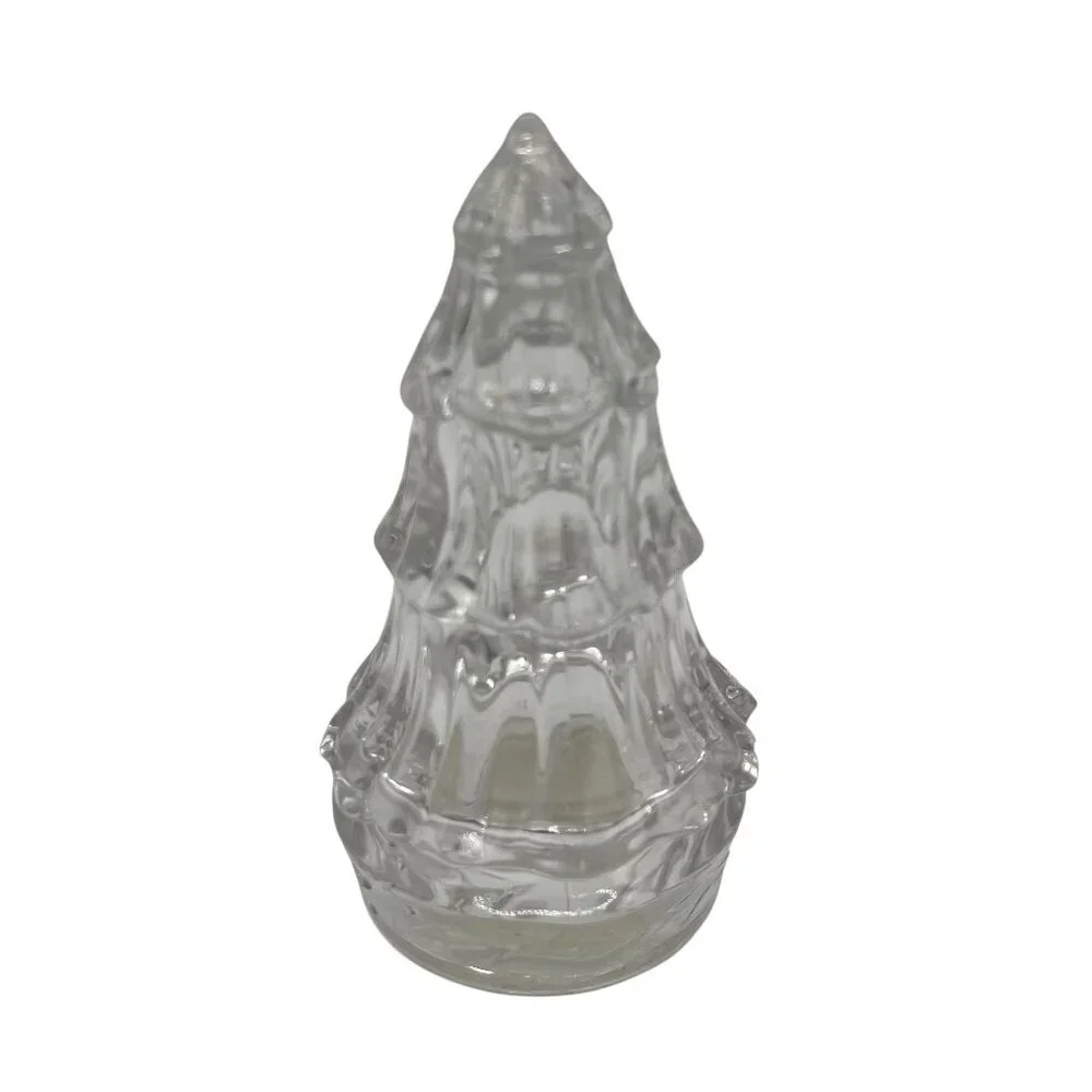 Gorham Fine Crystal Salt Pepper Shakers Christmas Tree 4